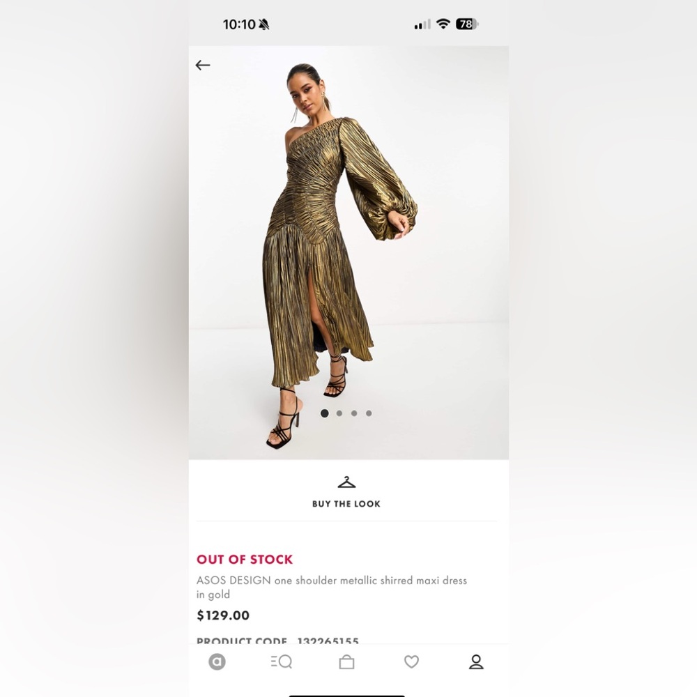 Asos gold dress